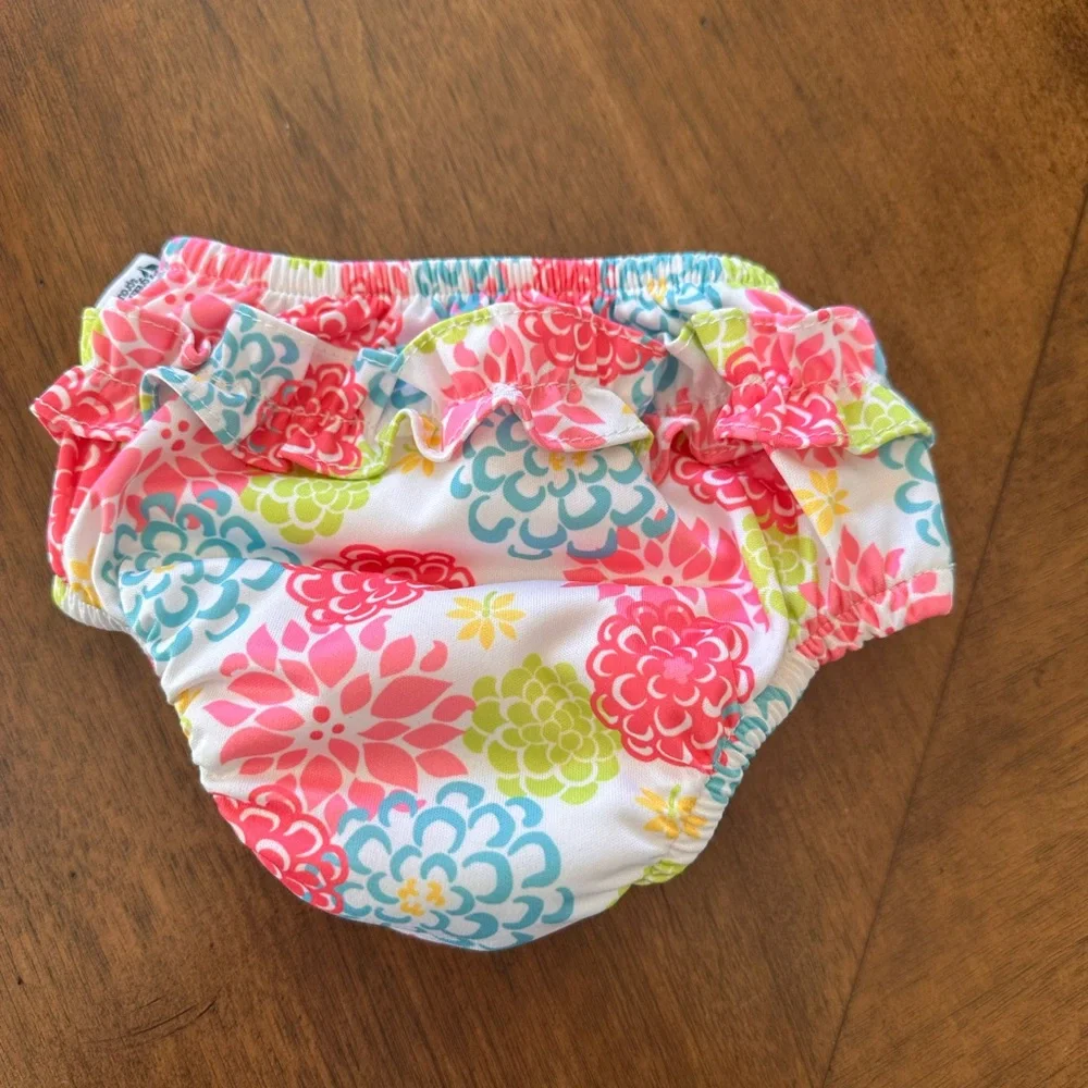 Reusable Floral Swim Diaper - Pink, Blue & Green